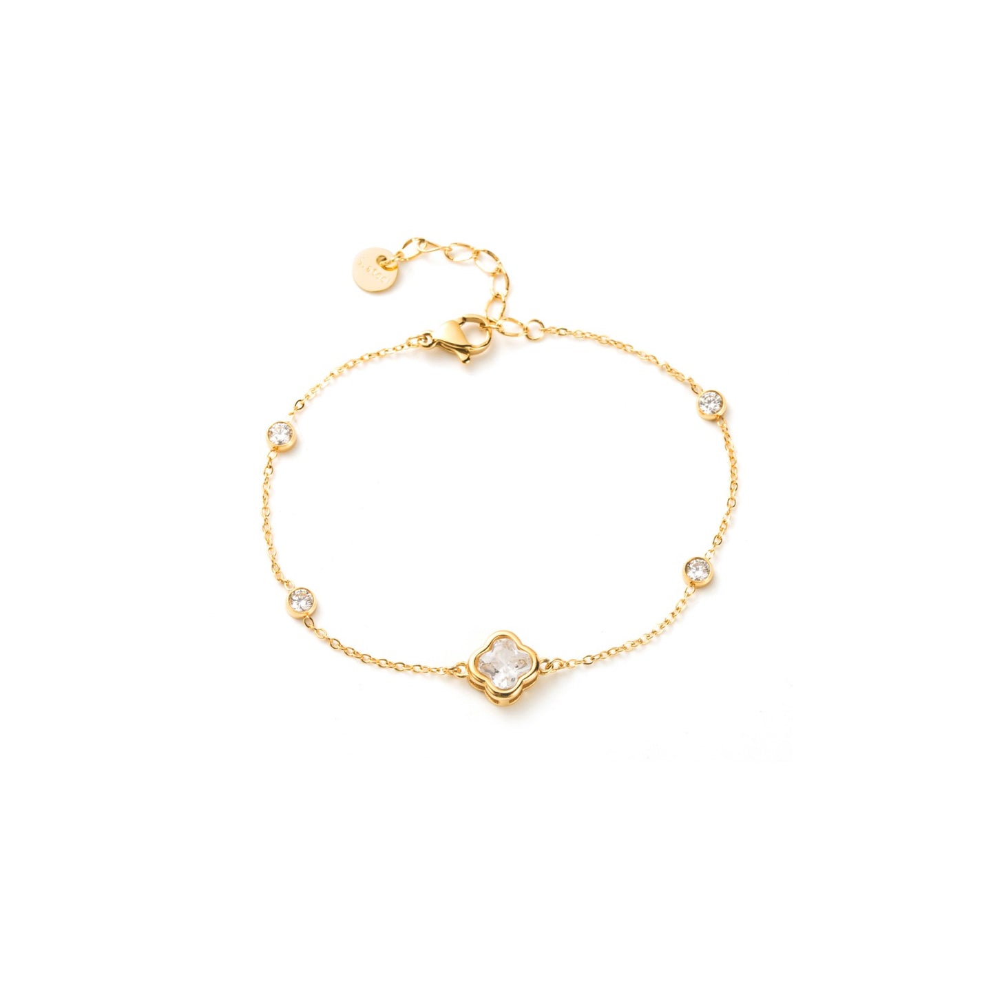 Bracelet trèfle strass